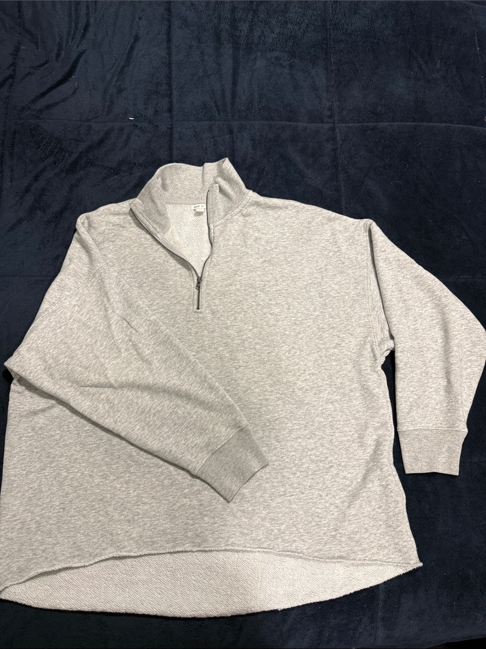 aerie Light Gray Quarter-Zip Sweatshirt